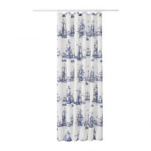 AGGERSUND Shower curtain, blue, white - 302.648.67