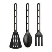 AKUT 3-piece kitchen utensil set, black - 202.394.25