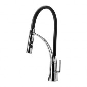 ALESKÄR Kitchen faucet, with side spray, chrome-plated/black - 602.579.45
