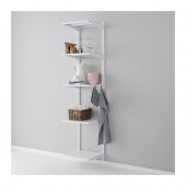 ALGOT Wall upright, shelf and hook, metal white - 290.942.01