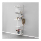 ALGOT Wall upright, shelf and hook, metal white - 090.942.21