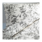 ALVINE KVIST Duvet cover and pillowcase(s), white, gray - 201.596.35