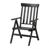 ÄNGSÖ Reclining chair, outdoor, black-brown foldable black-brown stained black-brown - 902.904.63