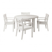 ÄNGSÖ Table and 4 armchairs, outdoor, white stained white - 799.285.63