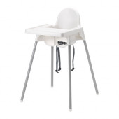 ANTILOP Highchair with tray, silver color - 790.675.06