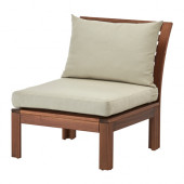 ÄPPLARÖ /
HÅLLÖ Chair, outdoor, brown stained, beige - 690.483.87