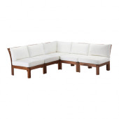 ÄPPLARÖ /
KUNGSÖ 5-seat sectional, outdoor, brown stained, white - 790.707.97