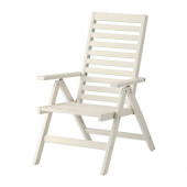 ÄPPLARÖ Reclining chair, outdoor, white foldable white - 002.590.42
