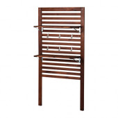 ÄPPLARÖ Wall panel+2 shelves, outdoor, brown stained brown - 498.989.68