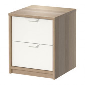 ASKVOLL 2-drawer chest, white stained oak effect, white - 202.708.16