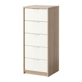 ASKVOLL 5-drawer chest, white stained oak effect, white - 402.708.20