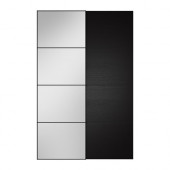 AULI /
ILSENG Pair of sliding doors, mirror glass, black-brown - 599.303.45