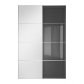 AULI /
UGGDAL Pair of sliding doors, mirror glass, gray glass - 699.301.61