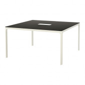 BEKANT Conference table, black-brown, white - 690.062.74
