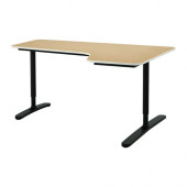 BEKANT Corner desk-right, birch veneer, black - 690.064.10