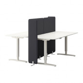 BEKANT Desk sit/stand with screen, white - 790.470.66