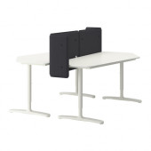 BEKANT Desk with screen, white - 290.470.35