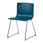 BERNHARD Chair, chrome plated, Kavat blue - 002.462.19