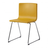 BERNHARD Chair, chrome plated, Kavat dark yellow - 802.462.20