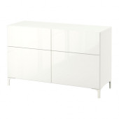 BESTÅ Storage combination w doors/drawers, white, Selsviken high-gloss/white - 690.896.60