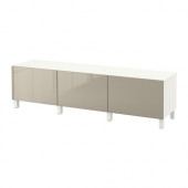 BESTÅ Storage combination with drawers, white, Selsviken high-gloss/beige - 990.726.20