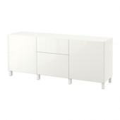 BESTÅ Storage combination with drawers, white, Selsviken high-gloss/white - 790.714.57