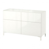 BESTÅ Storage combination with drawers, white, Selsviken high-gloss/white - 791.039.86