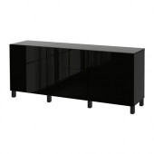 BESTÅ Storage combination with drawers, black-brown, Selsviken high-gloss/black - 090.896.63