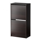 BISSA Shoe cabinet with 2 compartments, black, brown - 902.484.26