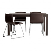 BJURSTA /
BERNHARD Table and 4 chairs, brown-black, Kavat dark brown - 698.855.59