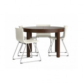 BJURSTA /
BERNHARD Table and 4 chairs, brown, Kavat white - 398.855.51
