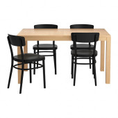 BJURSTA /
IDOLF Table and 4 chairs, birch veneer, black - 799.320.89
