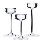BLOMSTER Candle holder, set of 3, clear glass - 901.674.39