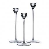 BLOMSTER Candlestick, set of 3, clear glass - 501.325.69