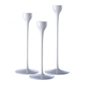 BLOMSTER Candlestick, set of 3, glass, white - 801.476.87