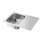 BOHOLMEN 1 bowl inset sink with drainer, stainless steel - 698.474.64