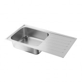 BOHOLMEN 1 bowl inset sink with drainer, stainless steel - 398.474.65