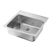 BOHOLMEN Single-bowl inset sink, stainless steel - 498.964.22