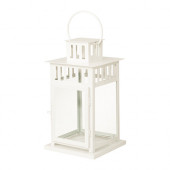 BORRBY Lantern for block candle, white indoor/outdoor white - 302.701.42