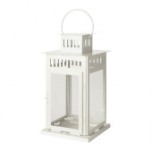 BORRBY Lantern for block candle, white indoor/outdoor white - 902.701.44