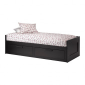 BRIMNES Daybed frame with 2 drawers, black - 502.691.71