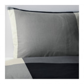 BRUNKRISSLA Duvet cover and pillowcase(s), black, gray - 500.995.55