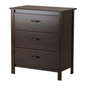 BRUSALI 3-drawer chest, brown - 802.501.46