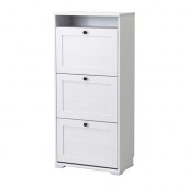 BRUSALI Shoe cabinet with 3 compartments, white - 202.676.06