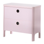 BUSUNGE 2-drawer chest, light pink - 202.290.11