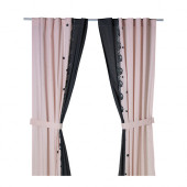 CHARMERANDE Curtain with tie-back, heart light pink - 002.364.99
