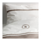 CHARMTROLL Crib duvet cover/pillowcase, beige, white - 902.899.97