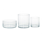 CYLINDER Vase/bowl, set of 3, clear glass - 801.750.91