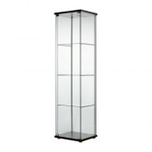 DETOLF Glass-door cabinet, black-brown - 101.192.06