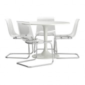 DOCKSTA /
TOBIAS Table and 4 chairs, white, clear - 398.857.11